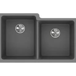Elkay Classic 33" Quartz Kitchen Sink, 50/50 Double Bowl, Greystone, ELGU250RGS0