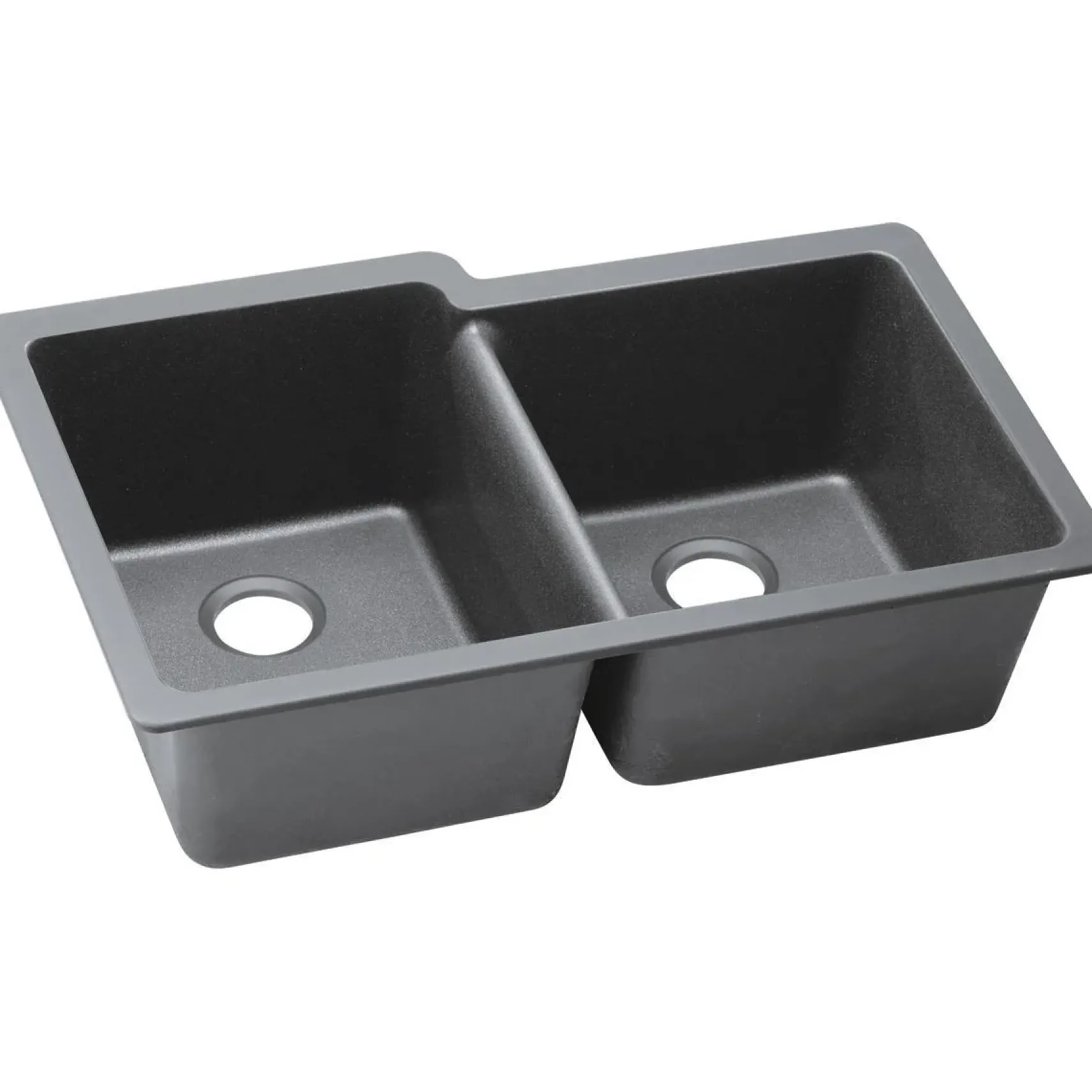 Elkay Classic 33" Quartz Kitchen Sink, 50/50 Double Bowl, Greystone, ELGU250RGS0