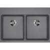 Elkay Classic 33" Quartz Kitchen Sink, 50/50 Double Bowl, Greystone, Pre-scored for up to 5 Faucet Hole, ELGAD3322PDGS0