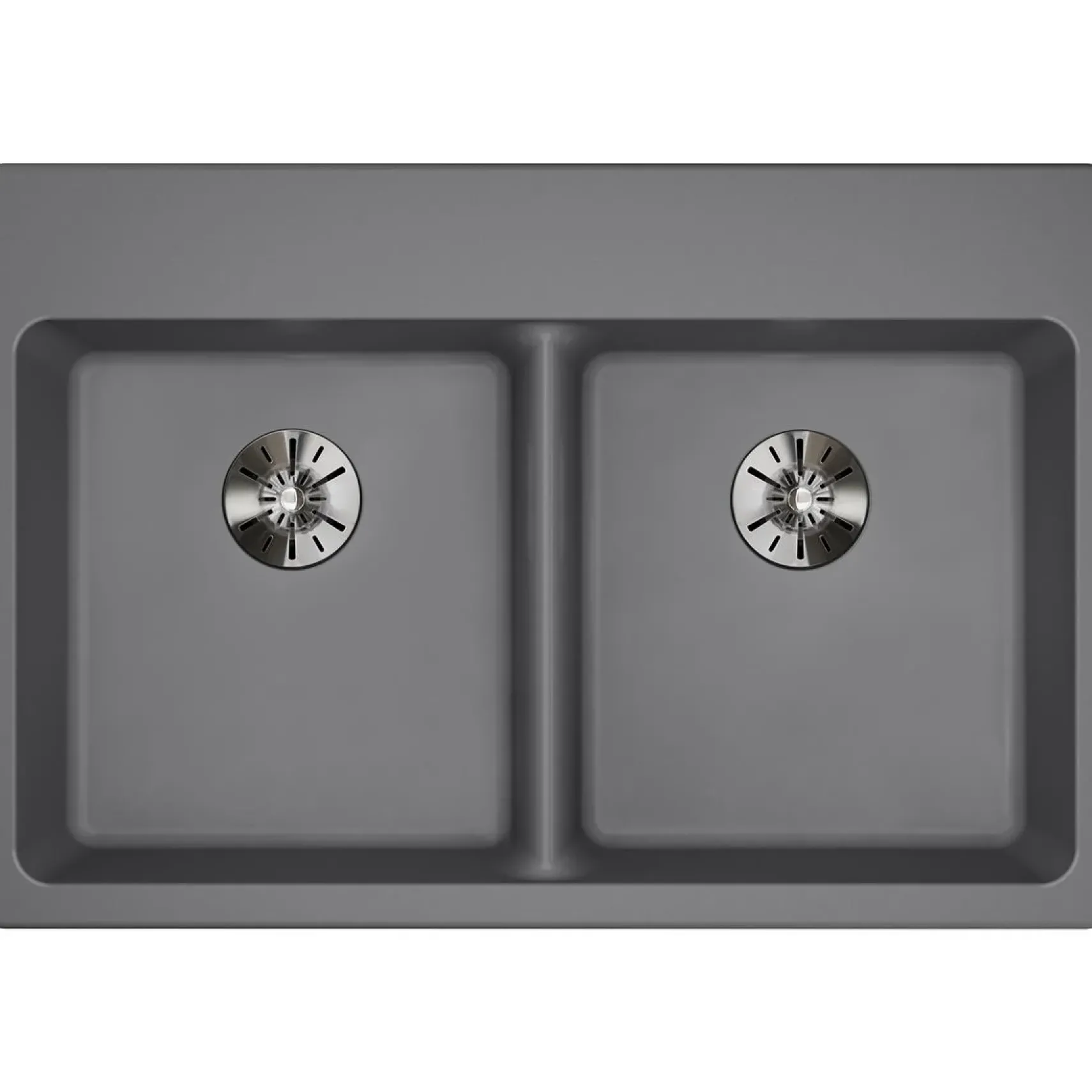 Elkay Classic 33" Quartz Kitchen Sink, 50/50 Double Bowl, Greystone, Pre-scored for up to 5 Faucet Hole, ELGAD3322PDGS0