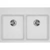Elkay Classic 33" Quartz Kitchen Sink, 50/50 Double Bowl, White, Pre-scored for up to 5 Faucet Hole, ELGAD3322PDWH0