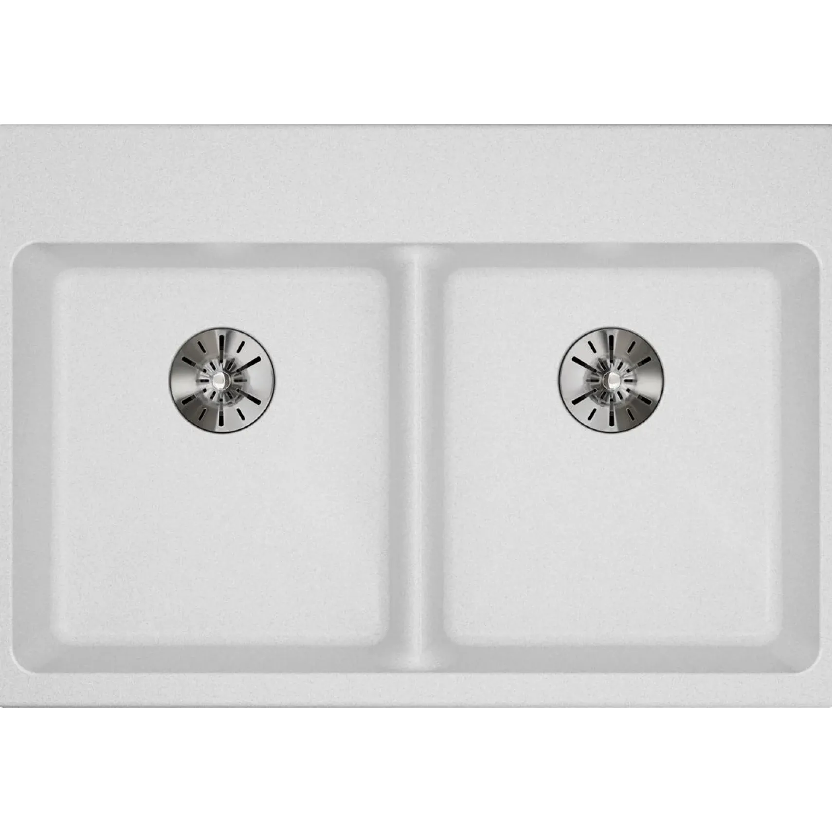 Elkay Classic 33" Quartz Kitchen Sink, 50/50 Double Bowl, White, Pre-scored for up to 5 Faucet Hole, ELGAD3322PDWH0