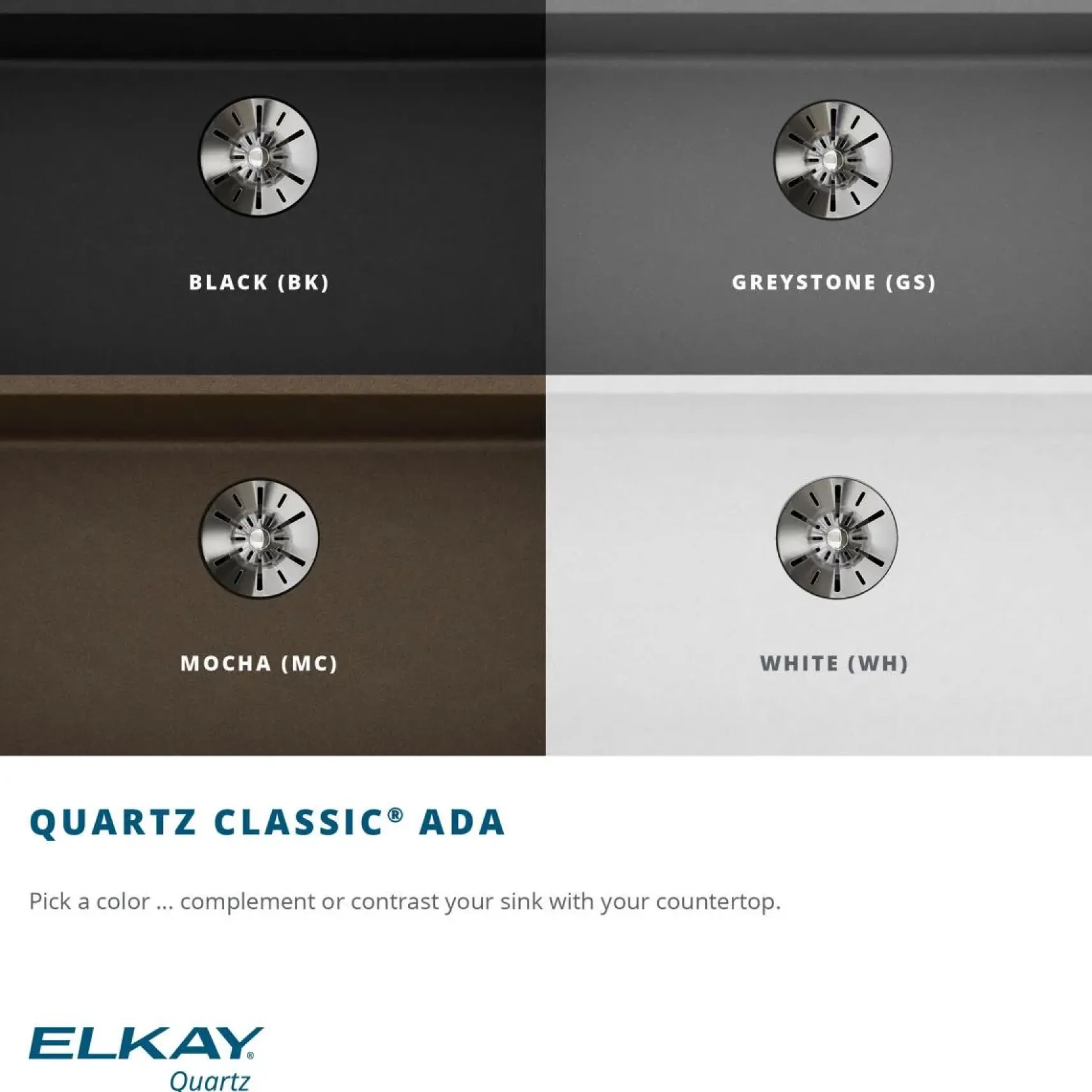 Elkay Classic 33" Quartz Kitchen Sink, 50/50 Double Bowl, White, Pre-scored for up to 5 Faucet Hole, ELGAD3322PDWH0