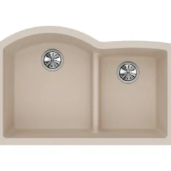 Elkay Classic 33" Quartz Kitchen Sink, 55/45 Double Bowl, Putty, ELGHU3322RPT0