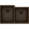 Elkay Classic 33" Quartz Kitchen Sink, 50/50 Double Bowl, Mocha, ELGU250RMC0