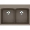 Elkay Classic 33" Quartz Kitchen Sink, 50/50 Double Bowl, Greige, ELGDLB3322GR0