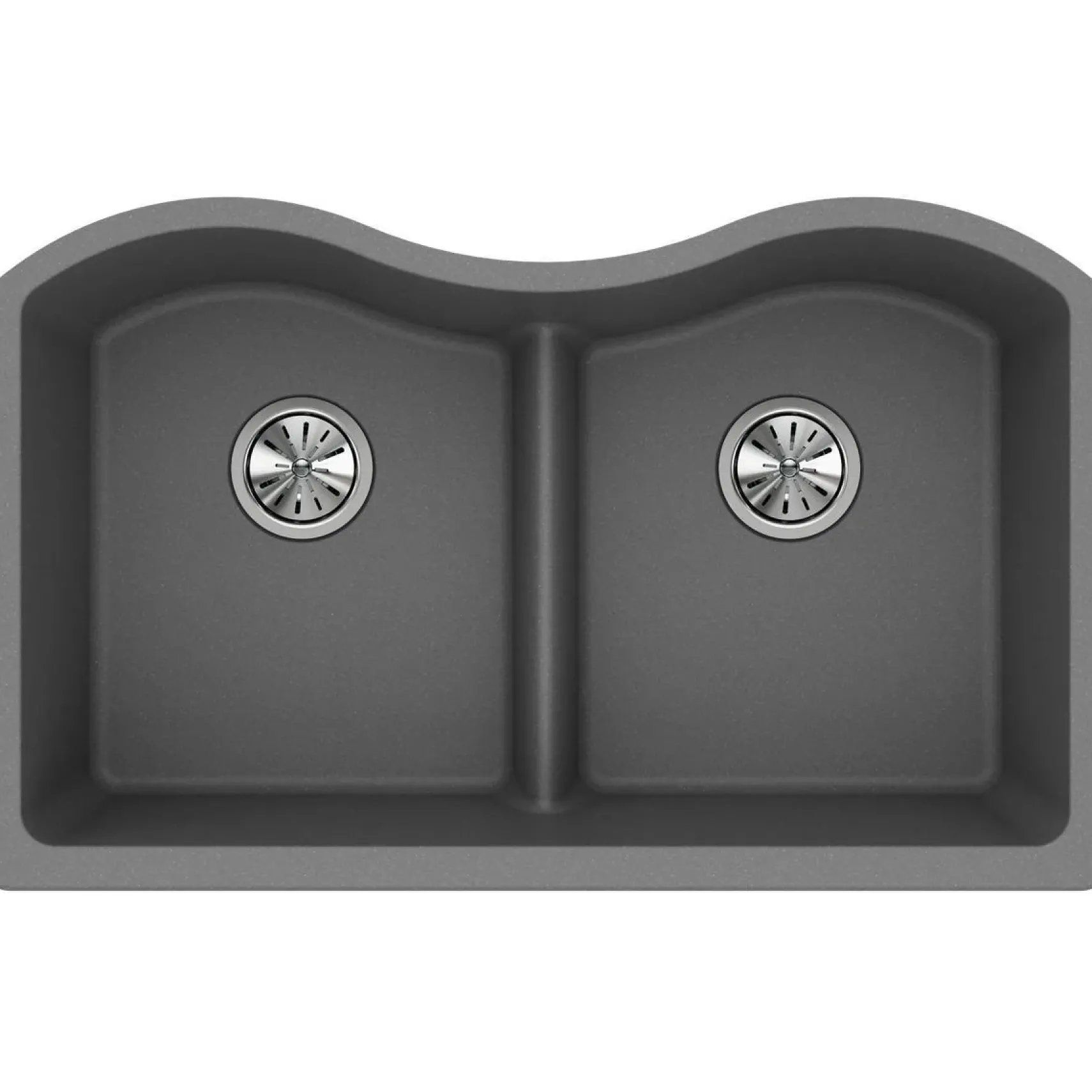Elkay Classic 33" Quartz Kitchen Sink, 50/50 Double Bowl, Greystone, ELGULB3322GS0