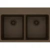 Elkay Classic 33" Quartz Kitchen Sink, 50/50 Double Bowl, Mocha, Pre-scored for up to 5 Faucet Hole, ELG3322MC0