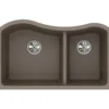 Elkay Classic 33" Quartz Kitchen Sink, 60/40 Double Bowl, Greige, ELGHU3220RGR0