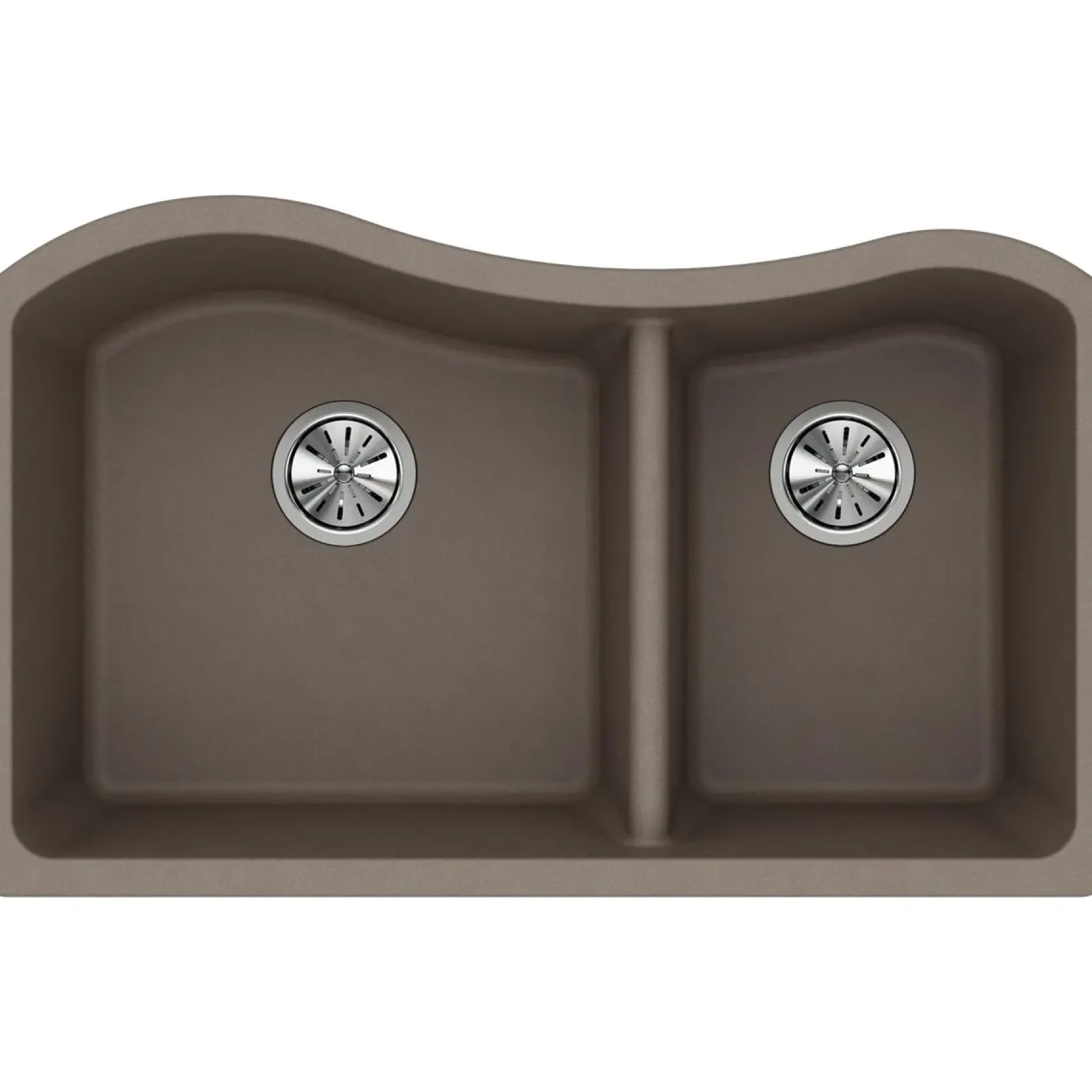 Elkay Classic 33" Quartz Kitchen Sink, 60/40 Double Bowl, Greige, ELGHU3220RGR0