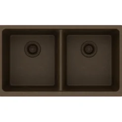 Elkay Classic 33" Quartz Kitchen Sink, 50/50 Double Bowl, Mocha, ELGU3322MC0
