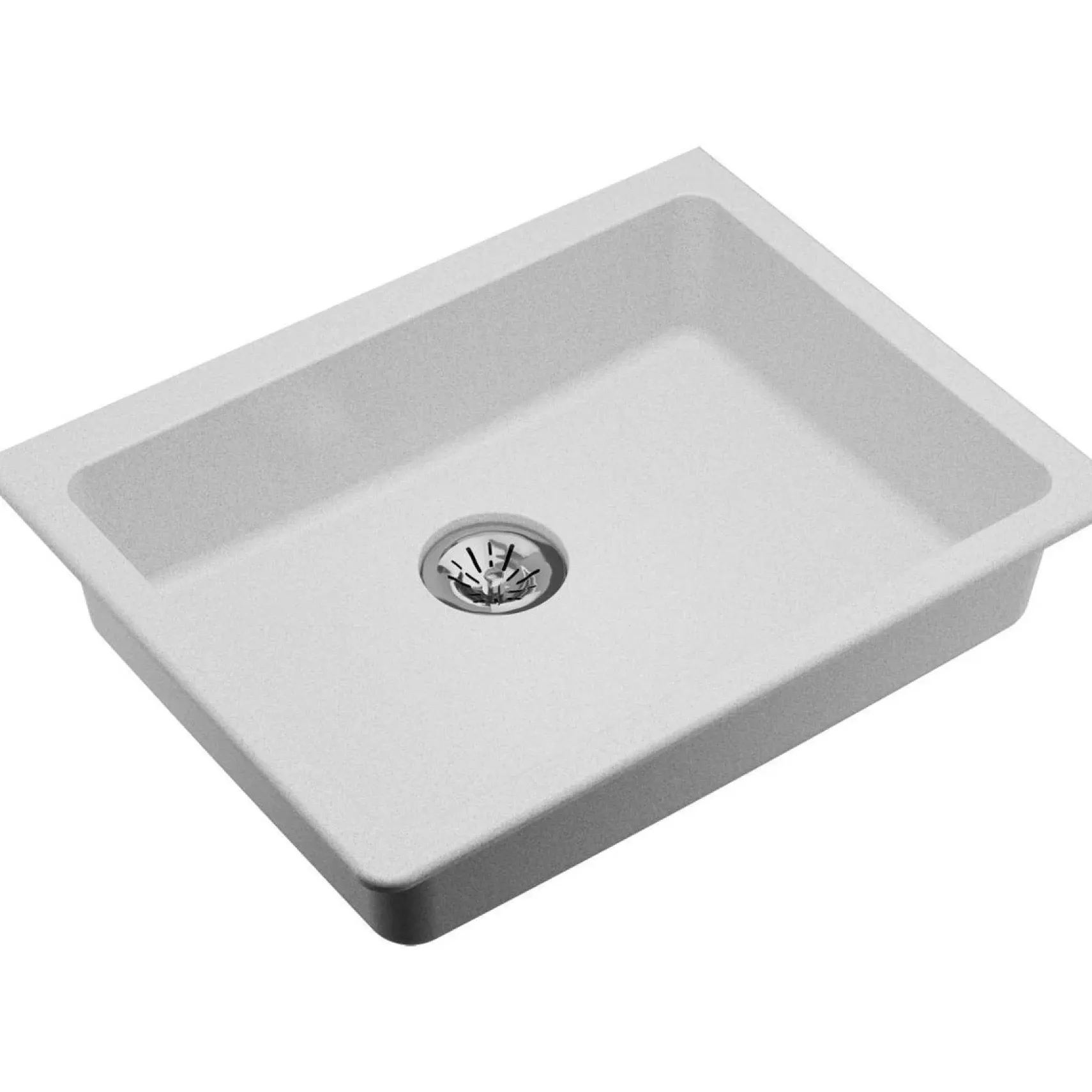 Elkay Classic 25" Quartz Kitchen Sink, White, ELGUAD2519PDWH0