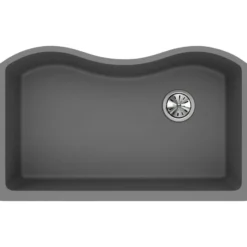 Elkay Classic 33" Quartz Kitchen Sink, Greystone, ELGUS3322RGS0
