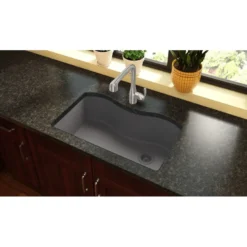 Elkay Classic 33" Quartz Kitchen Sink, Greystone, ELGUS3322RGS0