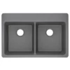 Elkay Classic 33" Quartz Kitchen Sink, 50/50 Double Bowl, Greystone, Pre-scored for up to 5 Faucet Hole, ELG3322GS0