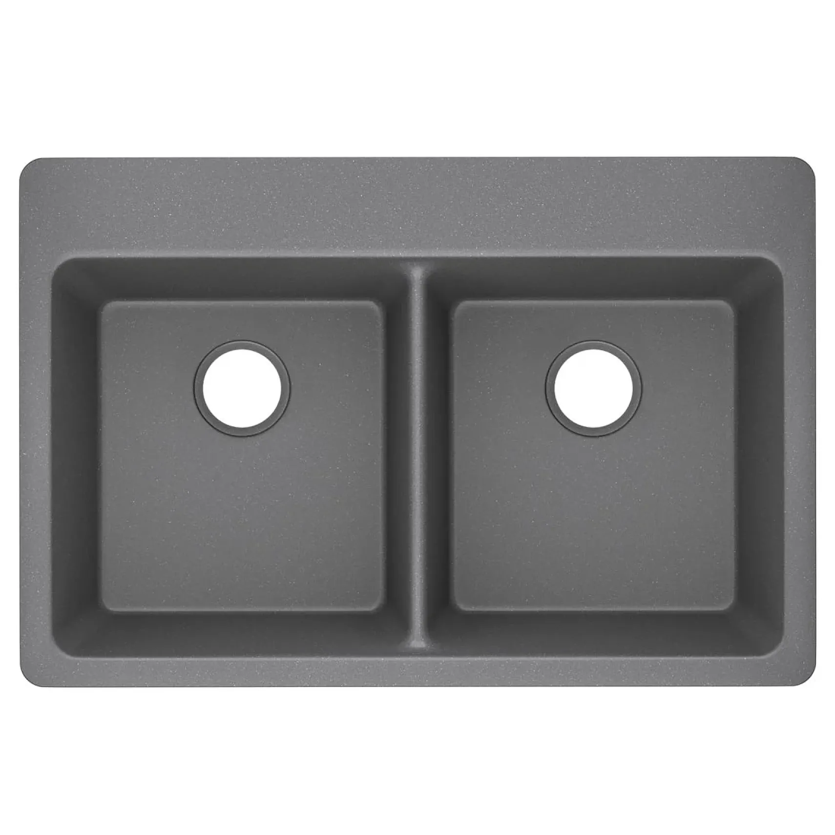 Elkay Classic 33" Quartz Kitchen Sink, 50/50 Double Bowl, Greystone, Pre-scored for up to 5 Faucet Hole, ELG3322GS0