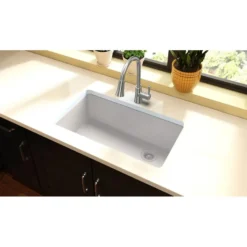 Elkay Classic 33" Quartz Kitchen Sink, White, ELGU13322WH0