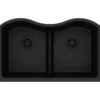 Elkay Classic 33" Quartz Kitchen Sink, 50/50 Double Bowl, Black, ELGULB3322BK0