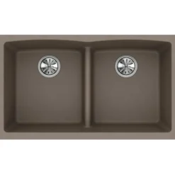 Elkay Classic 33" Quartz Kitchen Sink, 50/50 Double Bowl, Greige, ELGDULB3322GR0