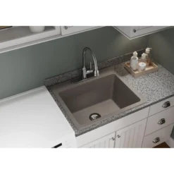 Elkay Classic 25" Quartz Laundry Sink, Greige, ELG252212PDGR0