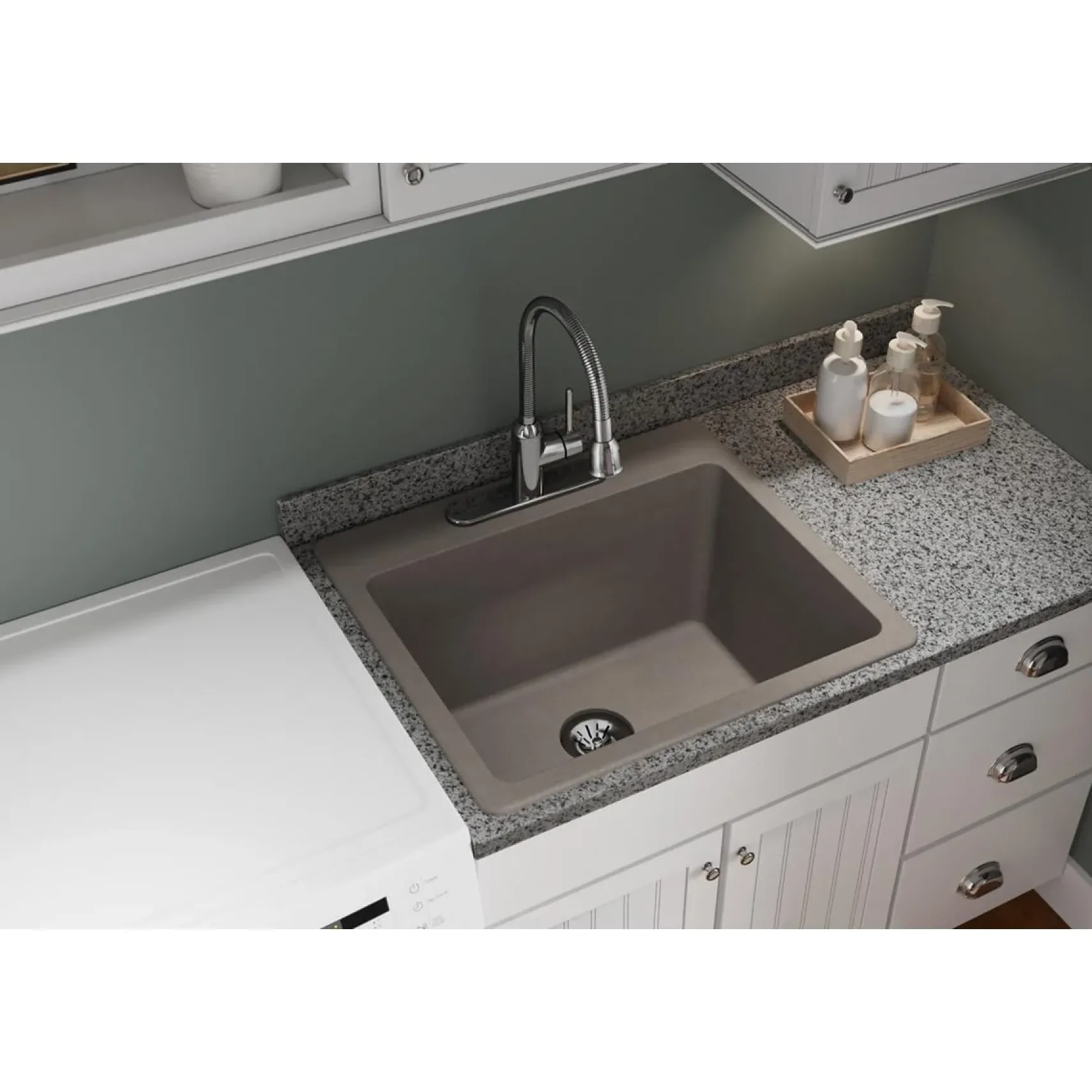 Elkay Classic 25" Quartz Laundry Sink, Greige, ELG252212PDGR0