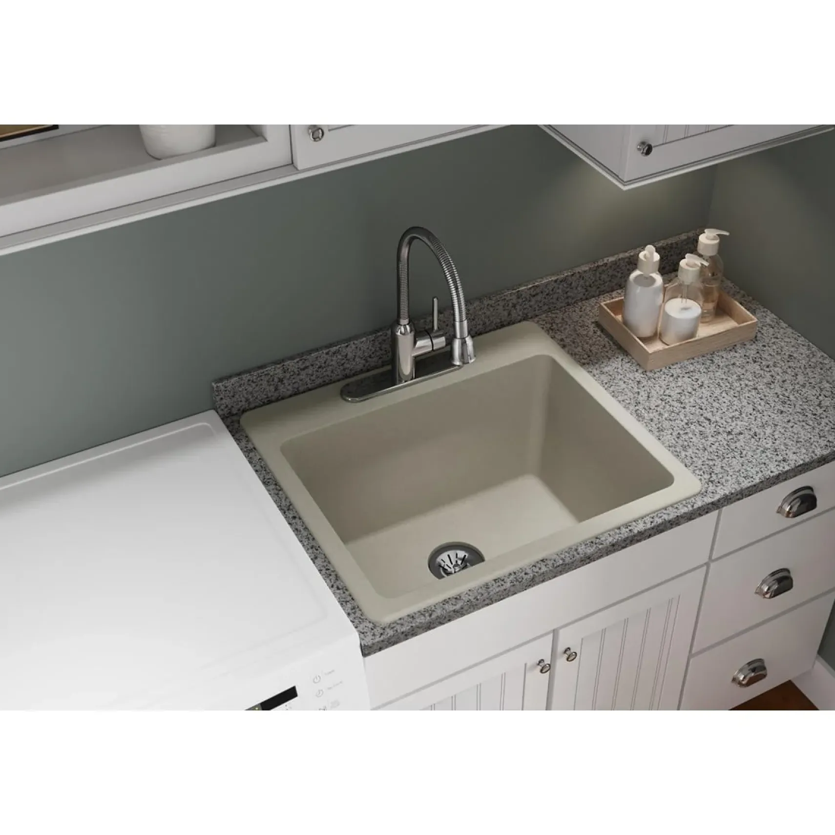Elkay Classic 25" Quartz Laundry Sink, Putty, ELG252212PDPT0