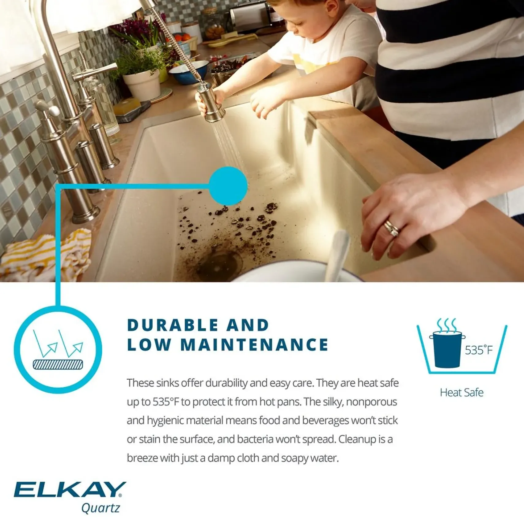 Elkay Classic 25" Quartz Laundry Sink, Putty, ELG252212PDPT0