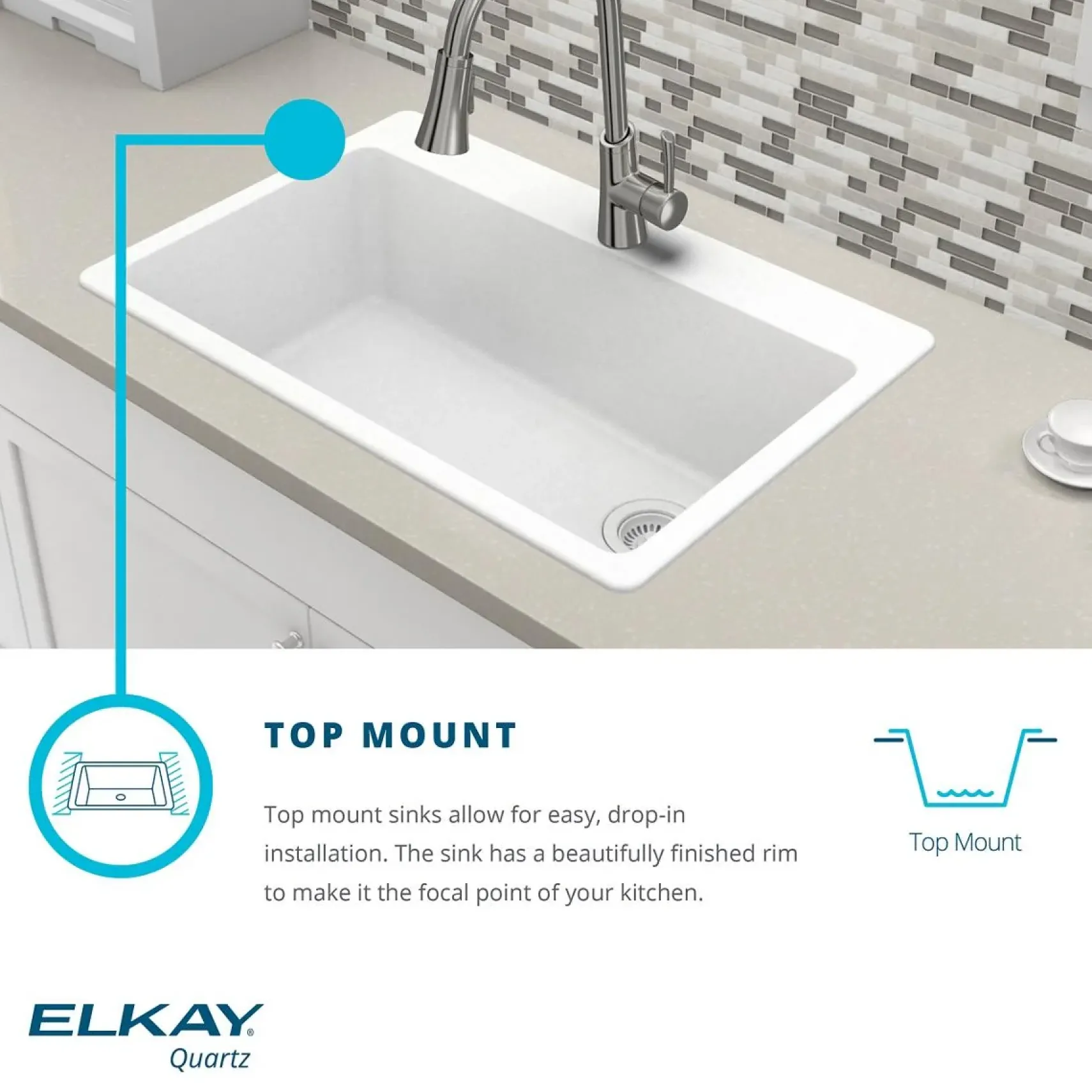 Elkay Classic 25" Quartz Laundry Sink, Putty, ELG252212PDPT0