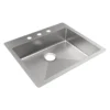Elkay Crosstown 25" Dual Mount Stainless Steel ADA Kitchen Sink, Polished Satin, 3 Faucet Holes, ECTSRAD2522603