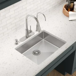 Elkay Crosstown 25" Dual Mount Stainless Steel ADA Kitchen Sink, Polished Satin, 3 Faucet Holes, ECTSRAD2522603