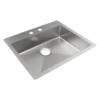 Elkay Crosstown 25" Dual Mount Stainless Steel ADA Kitchen Sink, Polished Satin, 2 Faucet Holes, ECTSRAD2522602
