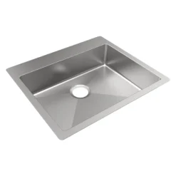 Elkay Crosstown 25" Dual Mount Stainless Steel ADA Kitchen Sink, Polished Satin, No Faucet Hole, ECTSRAD2522600
