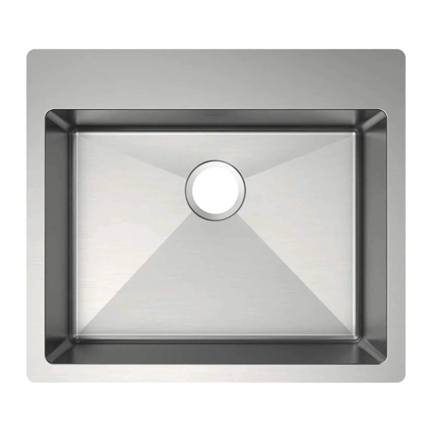 Elkay Crosstown 25" Dual Mount Stainless Steel ADA Kitchen Sink, Polished Satin, No Faucet Hole, ECTSRAD2522600