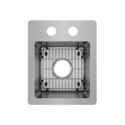 Elkay Crosstown 13" Stainless Steel Bar Sink Kit, Polished Satin, ECTSR13169TBG2