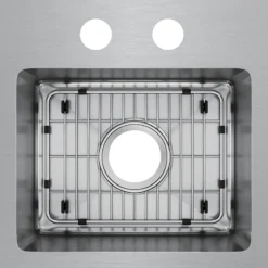 Elkay Crosstown 15" Stainless Steel Bar Sink Kit, Polished Satin, 2 Faucet Holes, ECTSR15159TBG2