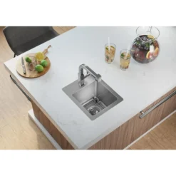 Elkay Crosstown 13" Stainless Steel Bar Sink Kit, Polished Satin, ECTSR13169TBG1