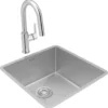 Elkay Crosstown 19" Undermount Stainless Steel Kitchen Sink with Faucet, Polished Satin, 18 Gauge, ECTRU17179TFCC
