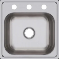 Elkay Dayton 15" Stainless Steel Bar Sink, Satin, 3 Faucet Holes, D115153