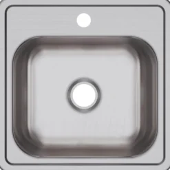 Elkay Dayton 15" Stainless Steel Bar Sink, Satin, 1 Faucet Hole, D115151