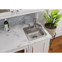 Elkay Dayton 15" Stainless Steel Bar Sink, Satin, 3 Faucet Hole, D115163