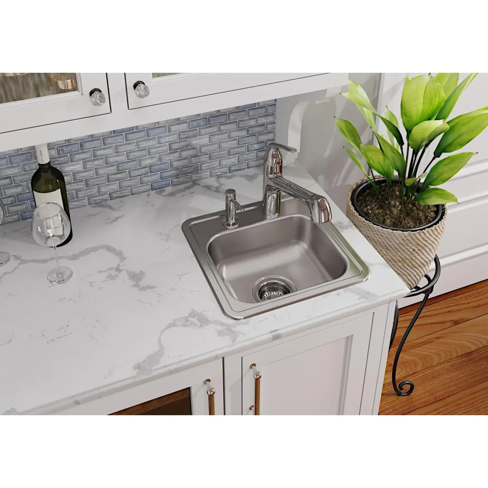 Elkay Dayton 15" Stainless Steel Bar Sink, Satin, 3 Faucet Hole, D115163