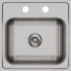 Elkay Dayton 15" Stainless Steel Bar Sink Kit, Elite Satin, 2 Faucet Holes, DSEP1515C