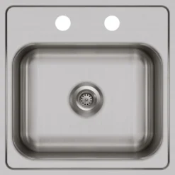 Elkay Dayton 15" Stainless Steel Bar Sink Kit, Elite Satin, 2 Faucet Holes, DSEP1515C