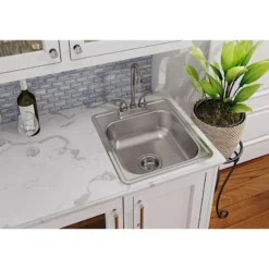 Elkay Dayton 17" Stainless Steel Bar Sink, Satin, 1 Faucet Hole, D117191