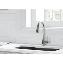Elkay Forward Only Lever Handle Pull-down Spray Spout Brass ADA Kitchen Faucet, Chrome, LKGT4083CR