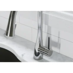 Elkay Forward Only Lever Handle Pull-down Spray Spout Brass ADA Kitchen Faucet, Chrome, LKGT4083CR