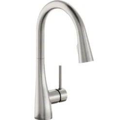 Elkay Forward Only Lever Handle Pull-down Spray Spout Brass ADA Kitchen Faucet, Lustrous Steel, LKGT4083LS