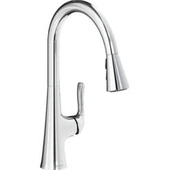 Elkay Harmony Forward Only Lever Handle Pull-down Spray Spout Brass ADA Kitchen Faucet, Chrome, LKHA1041CR
