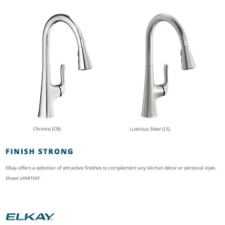 Elkay Harmony Forward Only Lever Handle Pull-down Spray Spout Brass ADA Kitchen Faucet, Chrome, LKHA1041CR