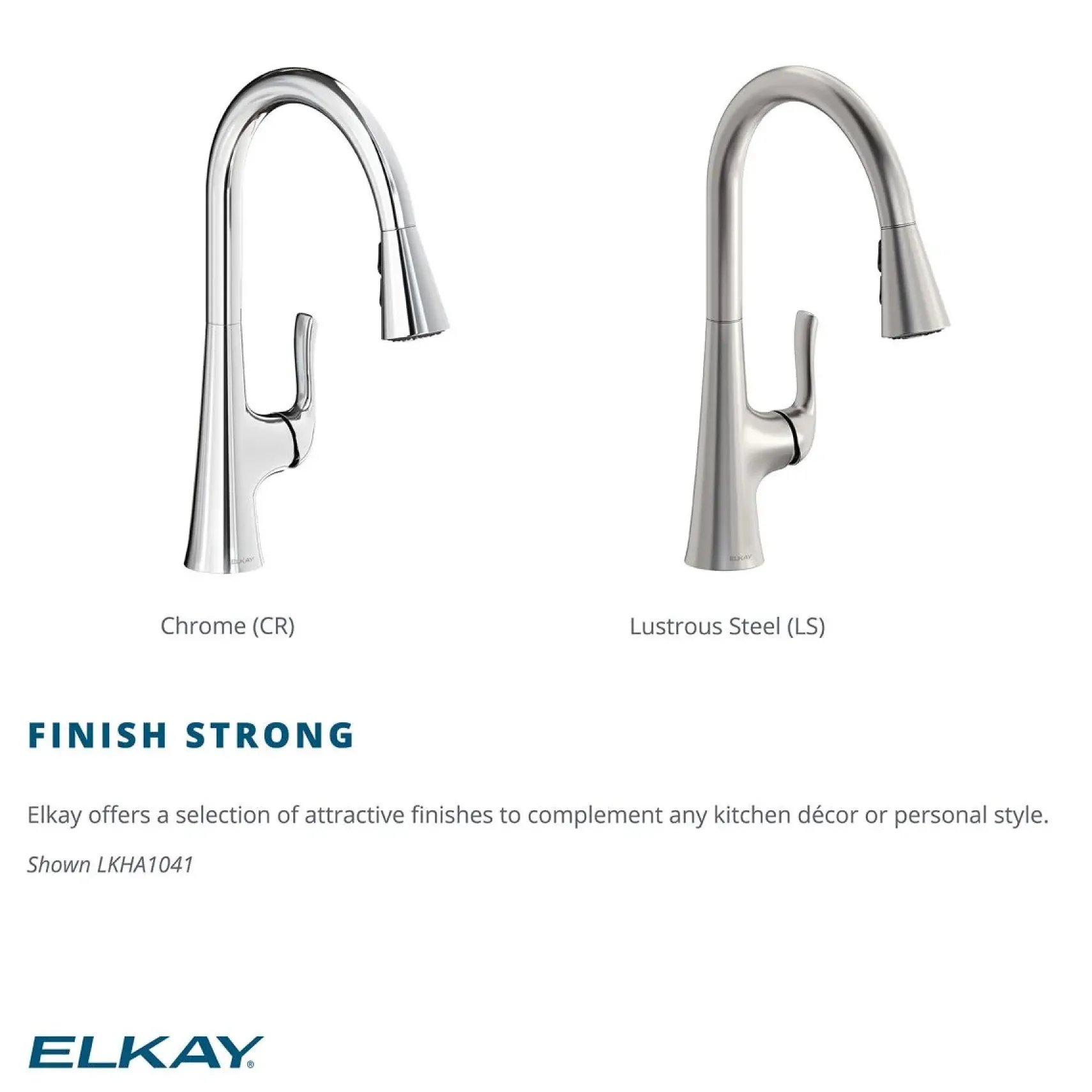 Elkay Harmony Forward Only Lever Handle Pull-down Spray Spout Brass ADA Kitchen Faucet, Chrome, LKHA1041CR